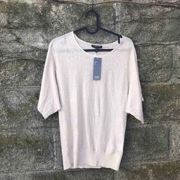 Eileen Fisher Scoop Neck Fine Linen Knit Petite NWT - Picture 2 of 9